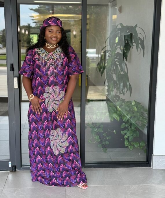 Ankara Wax Print Cotton with Beaded Embellishment